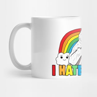 Fluff Off Rainbow Cat Hates People Mug